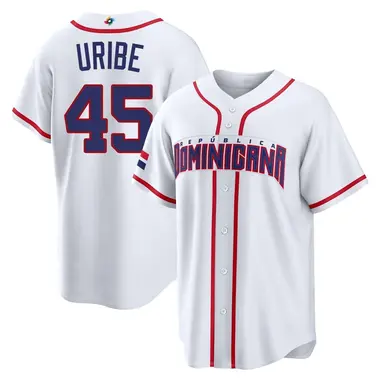 Dominican Republic Baseball Men's Abner Uribe 2026 World Classic Home Stadium Jersey - Replica White