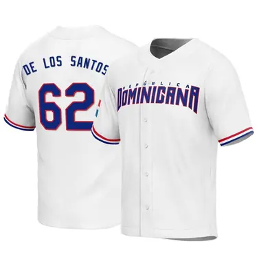 Dominican Republic Baseball Men's Enyel De Los Santos 2023 World Baseball Classic Jersey - Replica White