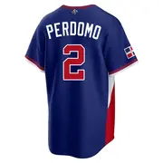 Dominican Republic Baseball Men's Geraldo Perdomo 2026 World Classic Road Stadium Jersey - Replica Royal
