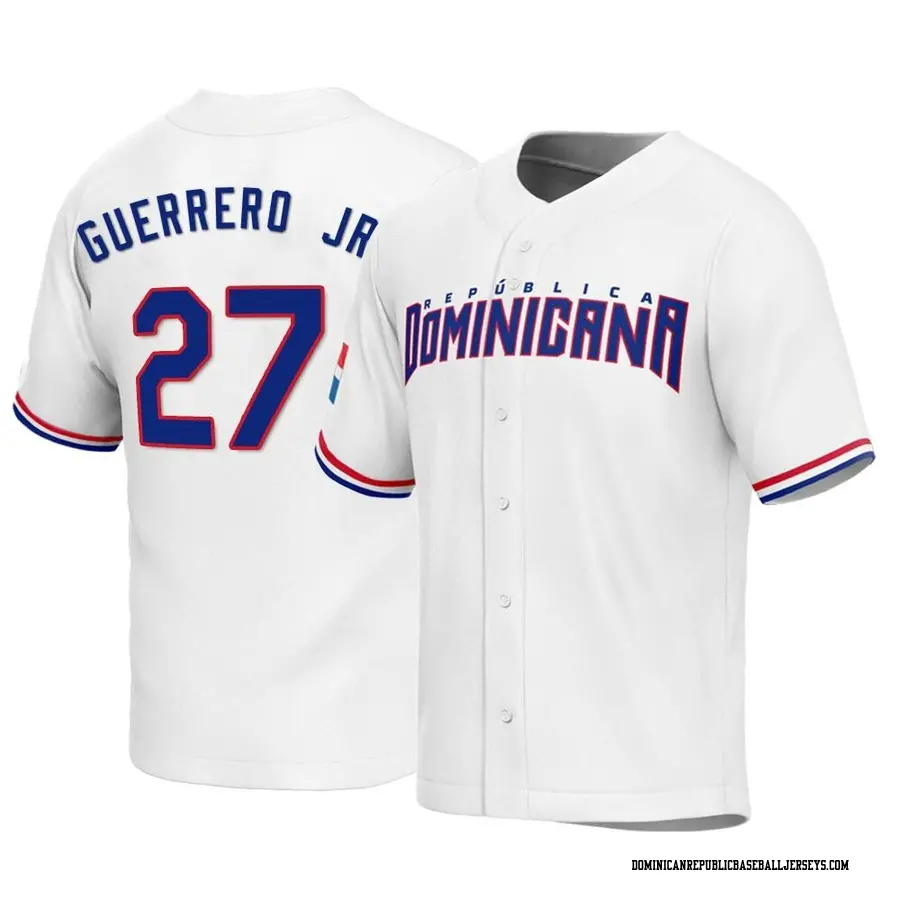 Dominican Republic Baseball Men's Vladimir Guerrero Jr. 2023 World Baseball  Classic Jersey - Replica White - Dominican Republic Store