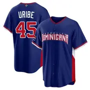 Dominican Republic Baseball Youth Abner Uribe 2026 World Classic Road Stadium Jersey - Replica Royal