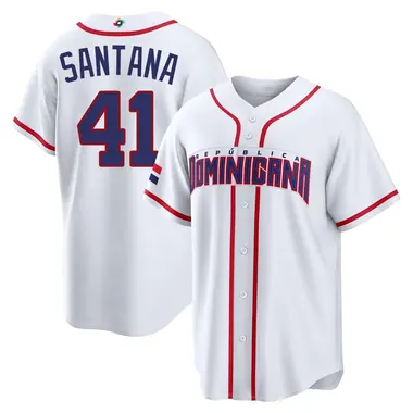 Dominican Republic Baseball Youth Carlos Santana 2026 World Classic Home Stadium Jersey - Replica White
