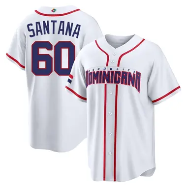 Dominican Republic Baseball Youth Dennis Santana 2026 World Classic Home Stadium Jersey - Replica White