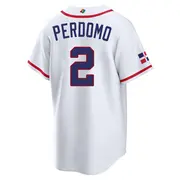 Dominican Republic Baseball Youth Geraldo Perdomo 2026 World Classic Home Stadium Jersey - Replica White