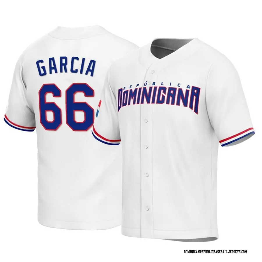 Dominican Republic Baseball Youth Luis Garcia 2023 World Baseball Classic Jersey - Replica White