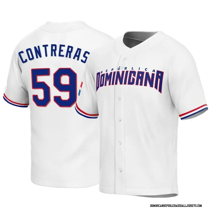 Dominican Republic Baseball Youth Roansy Contreras 2023 World Baseball Classic Jersey - Replica White