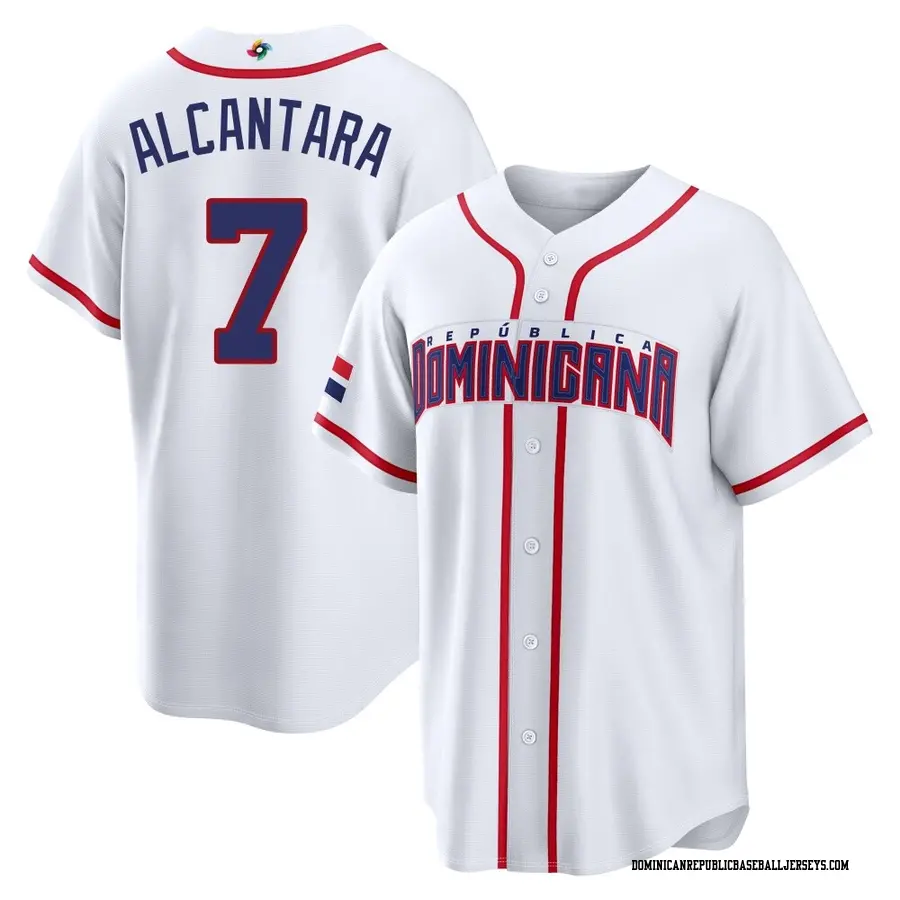 Dominican Republic Baseball Youth Sandy Alcantara 2026 World Classic Home Stadium Jersey - Replica White
